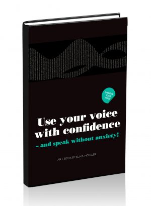 Public Speaking - Conquer performance anxiety - E-book cover - Voice Coach Klaus Møller