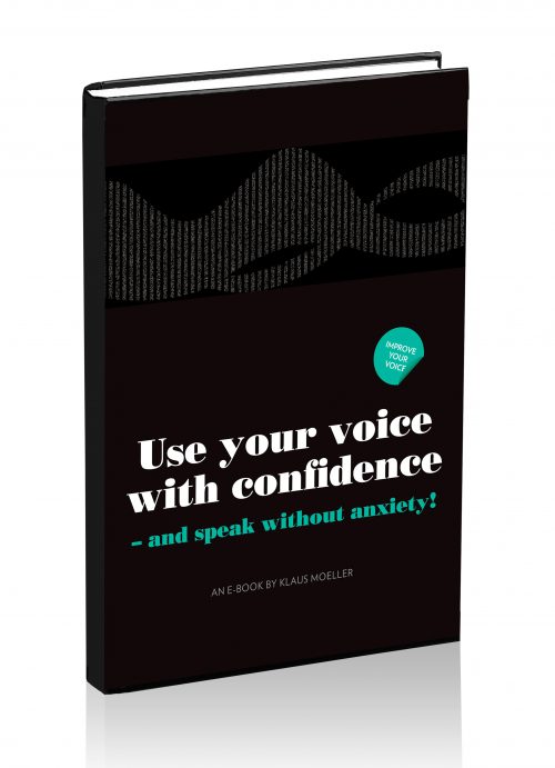 Public Speaking - Conquer performance anxiety - E-book cover - Voice Coach Klaus Møller